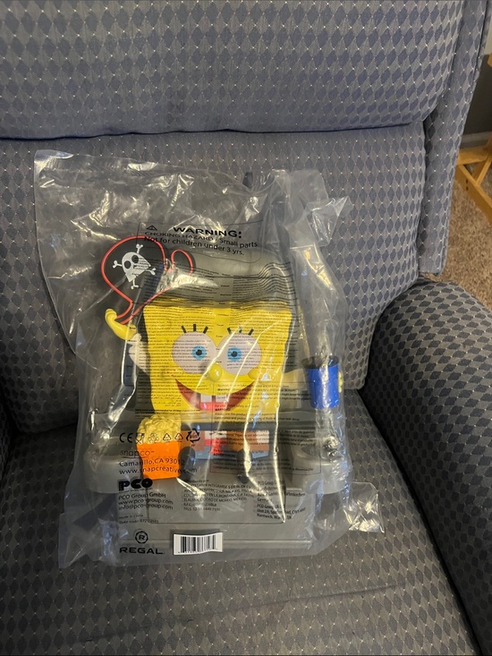 SpongeBob Squarepants Other - SpongeBob SquarePants Plush Toy - Yellow with Blue Eyes and Red Tie